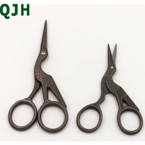 2pcs Cross stitch Sewing Scissors Heron Egret Scissors Steel Vintage Tailor Scissors For Fabric Craft Household
