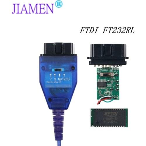 2021 Best FTDI FT232RL Chip OBD2 VAG USB Auto Car Diagnostic Cable for Fiat KKL Car Ecu Scanner Tool 4 Way Switch USB Interface
