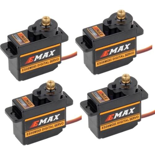 4pcs EMAX ES08MDII ES08MD II Digital Servo 12g/ 1.6/2.0 kg.cm High-speed Mini Metal Gear for RC Model Boat Car Robot