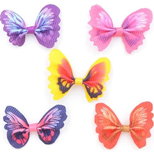 20Pcs/lot 25*30mm Butterfly Grosgrain Ribbon Bowknot for DIY Crafts Clothes Hairpin DIY Scrapbooking Accessories Supplies K78