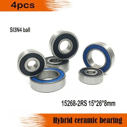 Free Shipping 15268-2RS 15*26*8 mm hybrid si3n4 ceramic wheel hub bearing MR15268 15268 for bicycle part