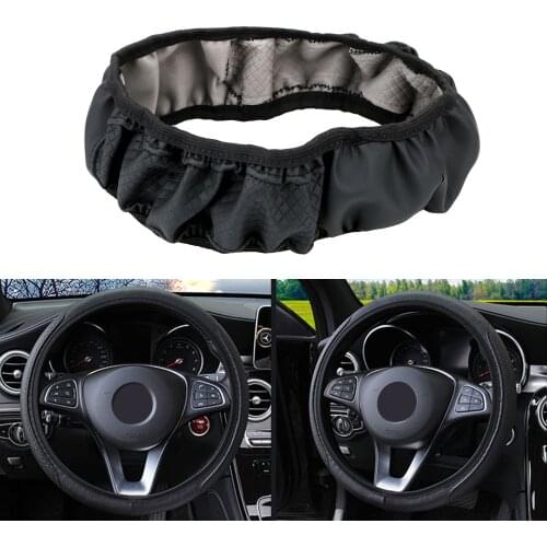 Car Steering Wheel Cover Embossing Leather Decoration Interior Anti Slip Caravan Trailer Truck Off Road 4x4 Auto Accessories