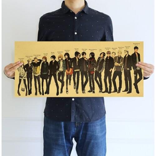 Anime Attack on Titan Poster Home Decor Retro Kraft Paper Wall Stickers Room Decor Vintage Posters Wall Art Painting