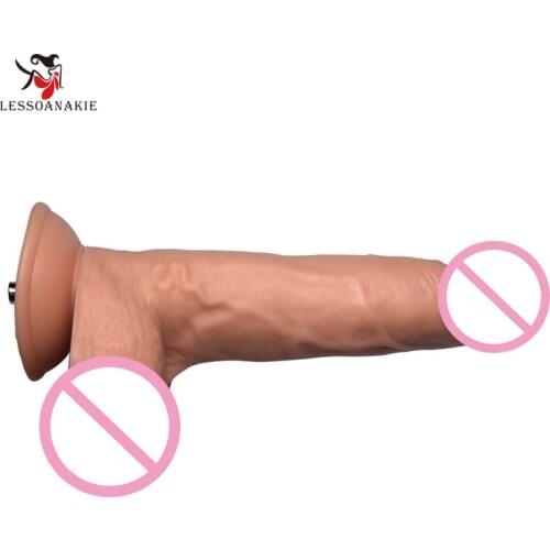 D24 - 9.05'' Big Nude Dildo with Wide Testicle,Medium Firmness,Sex Machine Accessory