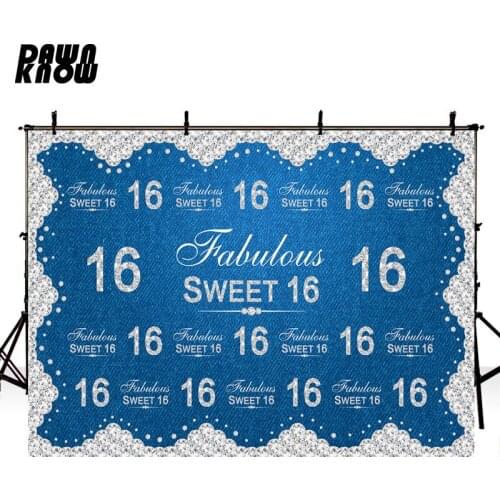 DAWNKNOW Sweet 16 Birthday Party Photography Background For Early Youth Photo Shoot Backdrops Customize Photocall lv1063