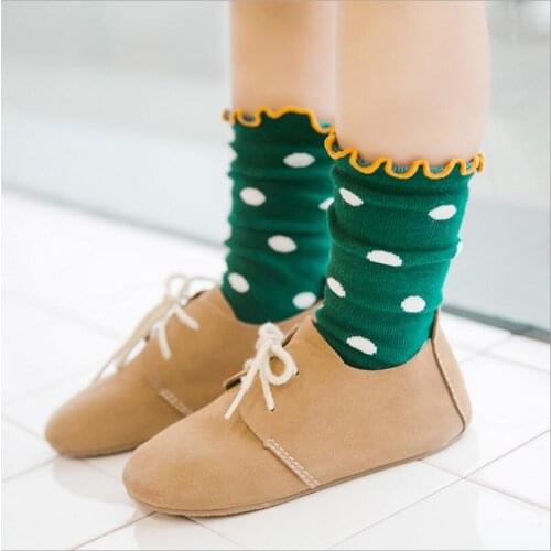 Kids Socks Boys Girls Socks Autumn Winter Color Matching Childrens Socks Cotton Roll Side Wave Pile Socks Baby Socks for 1-8 Ye