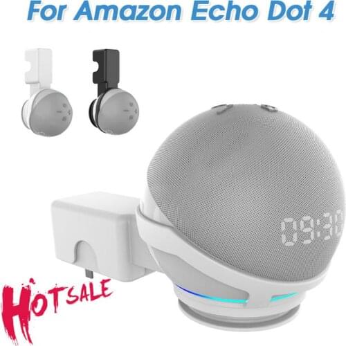 For Alexa Echo Dot 4th Generation Outlet Wall Mount Hanger Holder Stand Space Saving Bracket Assistants