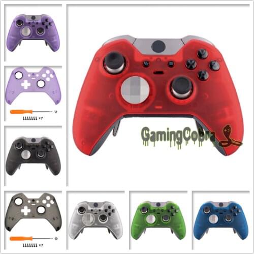 Foggy Clear Soft Touch Faceplate Front Housing Shell for Xbox One Elite Controller W/ Accent Rings - Model 1698