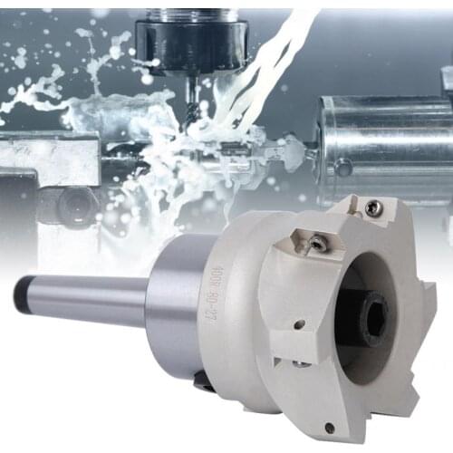 CNC Face Milling Cutter MT2-FMB27 Collect Chuck Holder+80-27-6-Flute Milling Cutter+1604APMT Mill Inserts