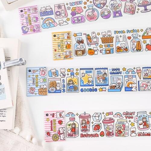12pcs/LOT happy food series stationery sticker Creative decoration DIY shared outfit tape PET sticker