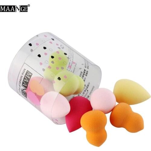 MAANGE 10Pcs/Set Mini Drop Gourd Makeup Sponge Dry Wet Dual Use Puff Foundation Powder Liquid Cream Blending Flawless Puffs 20