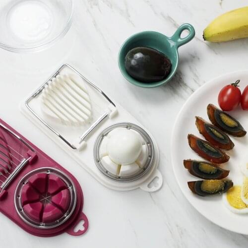Fancy Petal Slicer Multifunctional 20*9*3.8CM 304 Stainless Steel 2 in 1 PP Plastic Base Kitchen Gadgets Egg Cutter