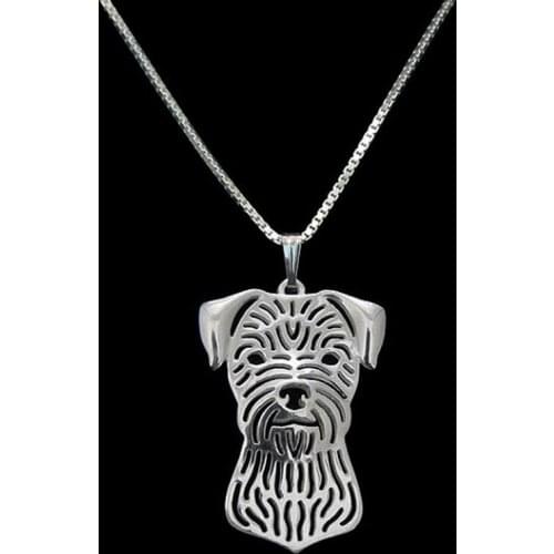 Fashion Womens Alloy Cutout Pendant Necklaces Lovers Jewelry Metal Pet Border Terrier Necklaces Drop Shipping