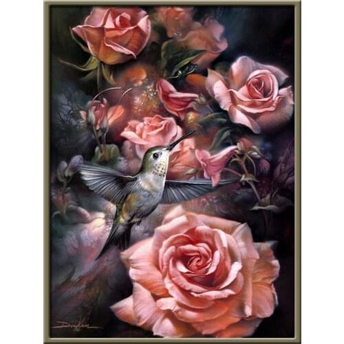 Flowers Rose DIY Embroidery Cross Stitch 11CT Kits Needlework Craft Set Printed Canvas Cotton Thread Home Decoration Sale