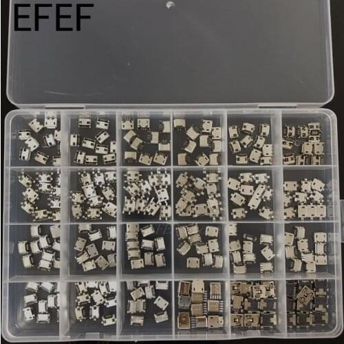 240 Pcs/box 24 Models Micro USB Connector Socket Jack USB Connectors Set for MP3/4/5 Lenovo ZTE Huawei Samsung SONY Xiaomi HTC