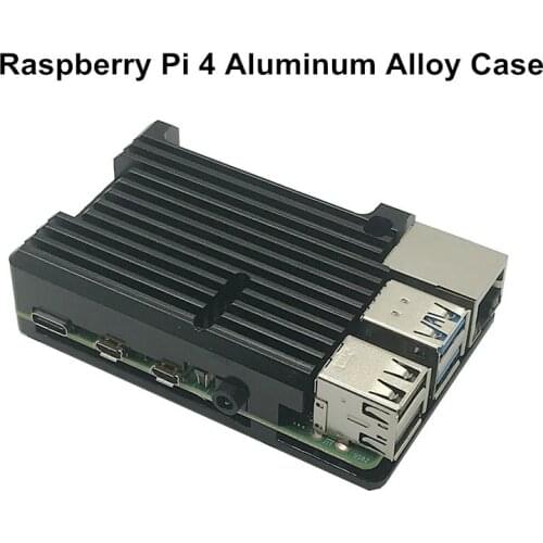 Latest Metal Shell for Raspberry Pi 4 Model B Armor Aluminum Case Black Enclosure Cooling Protective Shell for RPI 4B/ 3B