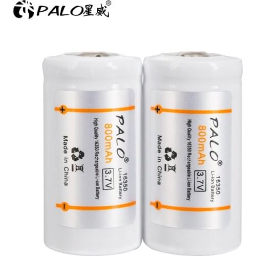 PALO 16340/16350 li-ion battery 3.7v li-ion rechargeable batteries rechargeable 16340 li ion batteries