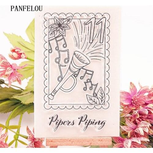 PANFELOU Music trombone stamps Transparent Clear Silicone Stamp/Seal DIY scrapbooking/photo album Decorative clear stamp sheets