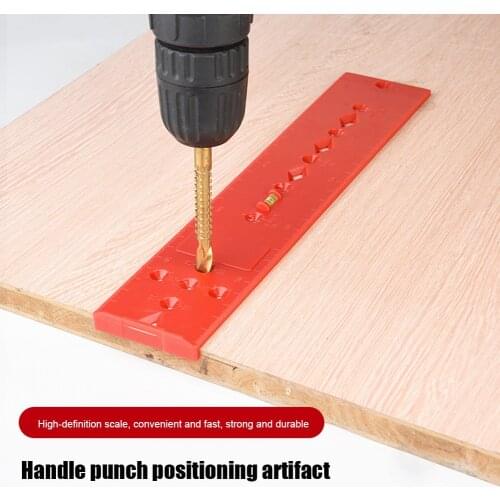 Plastic Bubble Level Ruler for Wooden Pillars Construction Pipe Hole Drilling Guide Punch Locator DIY Woodworking Assist Tools