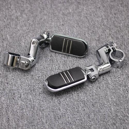 Motorcycle Dually Highway Clamp 1" Foot Pegs Footrest For Yamaha Suzuki Kawasaki VN800 Harley Sportster Honda GoldWing GL1800