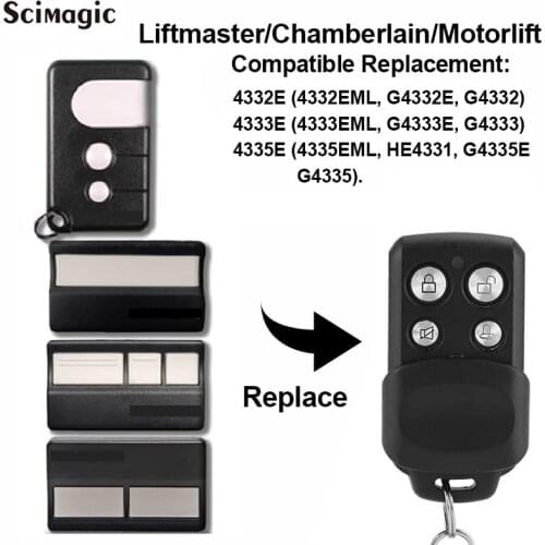 Liftmaster 4332E 4333E 4335E Garage Door Remote Control Transmitter Chamberlain Motorlift 4335EML 433MHz gate door opener