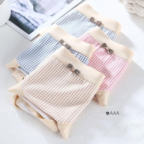 PLus Size 100kg plaid Quality Panties women soft modal sexy Seamless Panties Bacteriostasis silk crotch lingerie women Panties