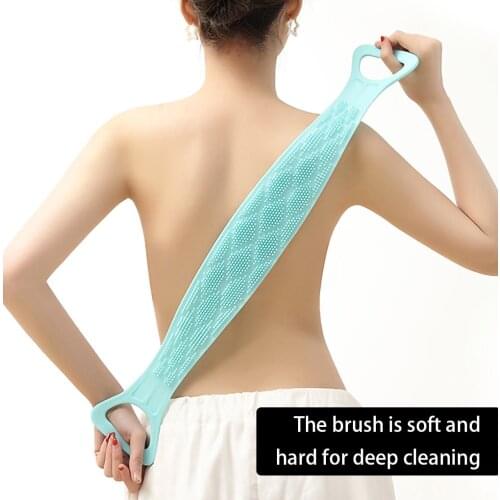 Silicone Brush Towel Exfoliation Back Rubbing Body Massage Scrubber Belt Bath Shower Scrubber Strap Rubbing Skin Care Shower