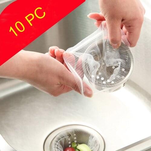 10PCS kitchen Shower Hair Sink Strainer Disposable Mesh Trash Storage Bag Bathroom Kitchen Wasbak Filter Evier Accessories