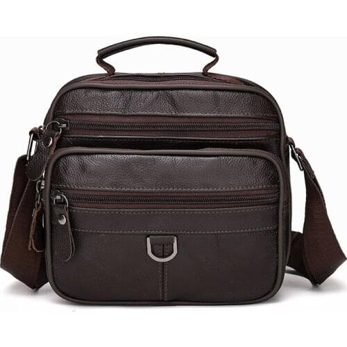 Casual Mens Shoulder Bags Genuine Leather Handbags Vintage Male Messenger Bag Small Fashion Crossbody Bags for Men 2021 Purse