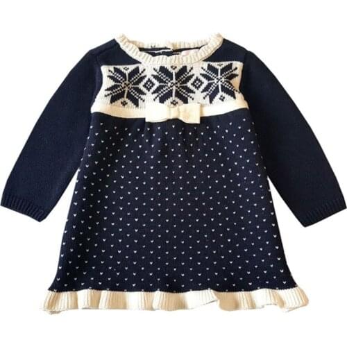 Newborn sweater newborn baby girls sweaters long sleeves pullover new autumn cotton dress navy sweater dress childrens sweater