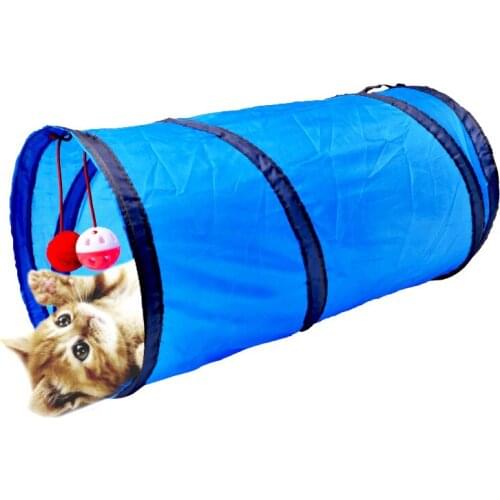 Cat Tunnel Toy Funny Pet 2 Holes Play Tubes Balls Collapsible Crinkle Kitten Toys Puppy Ferrets Rabbit Play Dog Tunnel Tubes