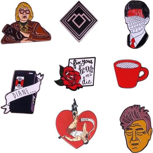 Twin Peaks Theme Badge Agent Cooper Diane Lapel Pin David Lynch Suspense Fans Perfect Collection