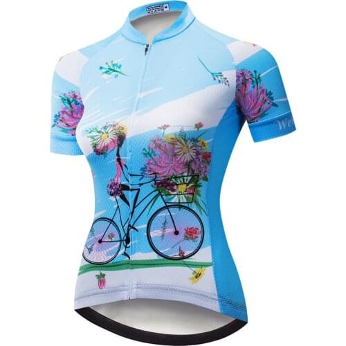 Cycling Jersey Women Summer Short Sleeve Biking Jersey Bike Team mtb Shirts Top Breathable Blue Pink Bicycle Clothing for women