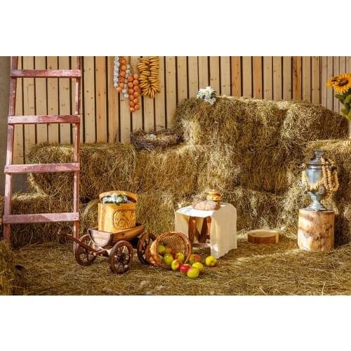 Farmland Retro photo background vinyl straw bed art photo-shot backdrop for photography studio accessories fotografia LV-2175