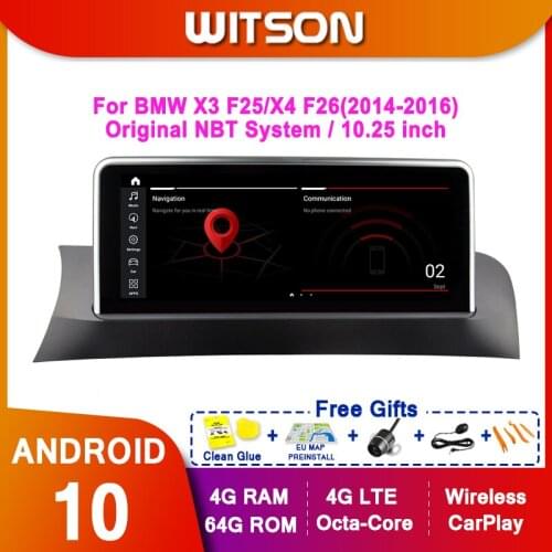 WITSON Android 10.0 8 core Car multimedia player For BMW X3 F25/X4 F26(2014-2016) Original NBT System left hand drive