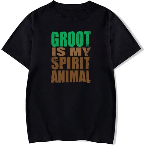 I Am Groot Anime Print Women T Shirt Groot Is My Spirt Animal Letters Graphic Tops Casual Harajuku Tees Summer Cotton Clothing