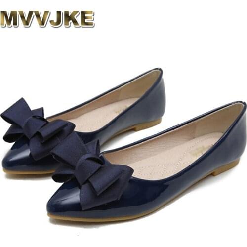MVVJKE Flats Women 2020 Spring Summer Flat Heel Pointed Toe Shoes Sandals Slip On Daily Skirt Shoes Woman Plus Size