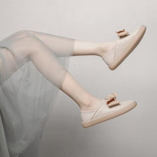 Womens Korean-Style All-match Bow Soft Bottom Ballet Flats Moccasins Women Shoes Pointed Toe Flats Shoes for Women