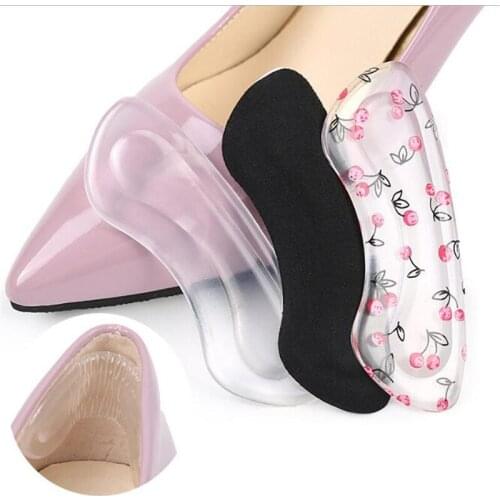 1Pair Silicone Gel Women Heel Inserts protector Foot feet Care Shoe Insert Pad Insole Cushion Massage Rear Foot Sticker