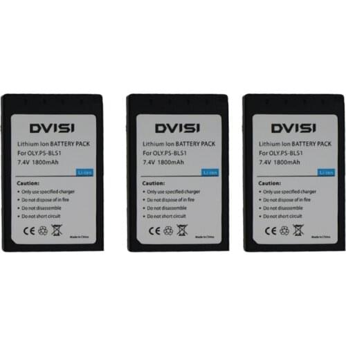 3Pcs 1.8Ah PS-BLS1 PS BLS1 PSBLS1 Rechargeable Battery for Olympus PEN E-PL1 E-PM1 EP3 EPL3 Evolt E-420 E-620 E-450 E-400 E-410