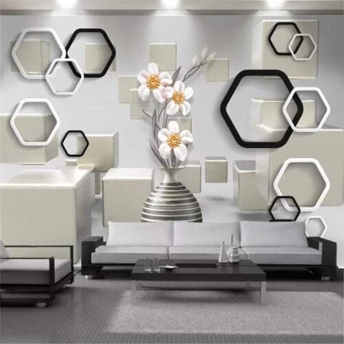 Custom Any Size 3d Wallpape Fashion Modern Vase 3D TV Background Wall Decoration Wallpaper