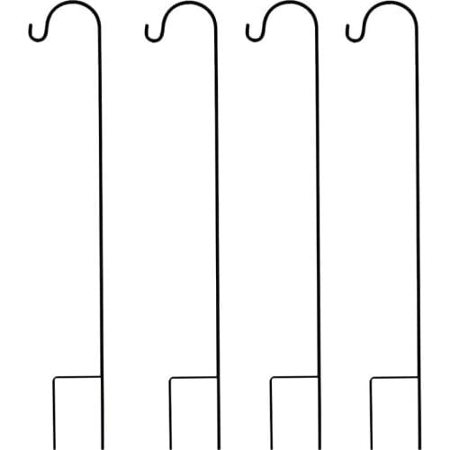 4pcs Shepherd-Hooks Garden Ground Plant Stand Lantern Stake for Flower Basket