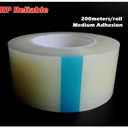 60mmx200Mx0.05mm Medium Adhesion Self Adhesive Protective PE Film for Plastic Case Decoration Panel Display Surface Protect Clea