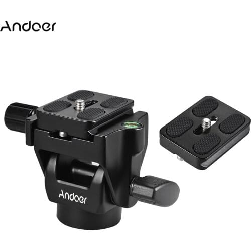 Andoer M-12 Monopod Tilt Head Panoramic Head Telephoto Bird Watching with 2pcs Quick Release Plate
