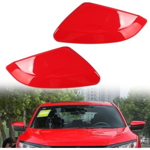 1 Pair Car Red Side Mirror Cap Cover Replacement Plastic Fit for Honda Civic 10th 2016 2017 2018 2019 2020