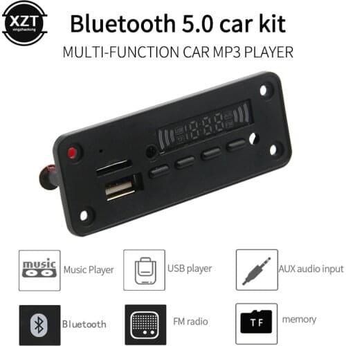 Bluetooth 5.0 MP3 WMA Decoder Board Module DC 5V 12V USB SD/TF AUX FM Call Recording Audio 2*3W Amplifier For Car DIY