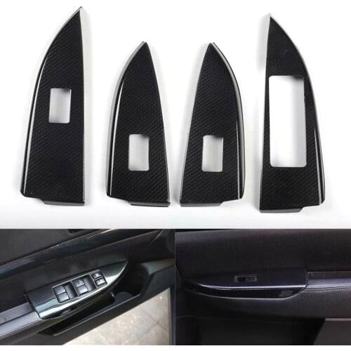 For Subaru Outback 2010 2011 2012 2013 2014 Car Window Lift Switch Panel Cover Stickers Car Styling Accessory 4Pcs