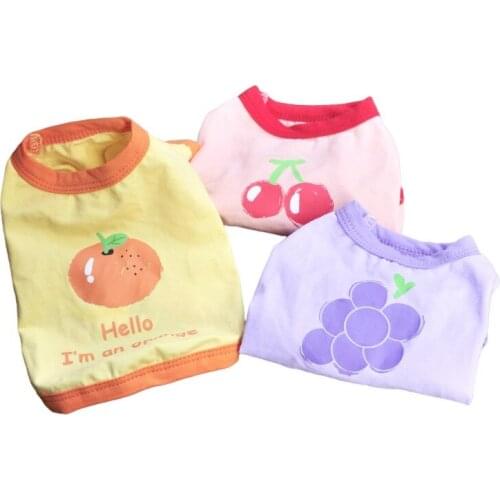 Cute Fruit Dog T-shirt Doggie Puppy Small Dog Costumes Tee Shirt Summer Pet Outfit Yorkshire Pomeranian Poodle Bichon Clothes