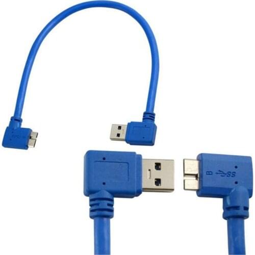 LBSC 30cm USB 3.0 A male to Micro B plug 10 pin 90 degree right angle Cable cord