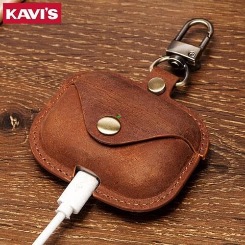 KAVIS Quality Leather Case For AirPods Pro Protective Bluetooth Wireless Earphone Cover For Apple Air Pods Charging Box Mini Bag